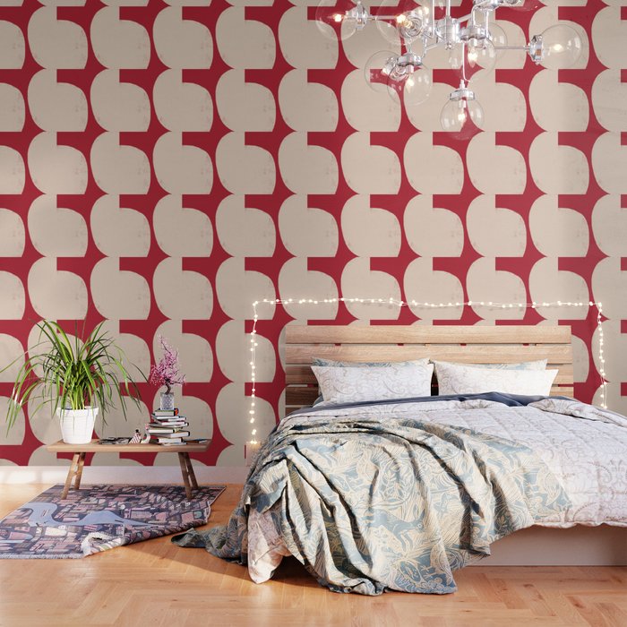 Half-Circle Shapes on Red Wallpaper Gallery Image 3