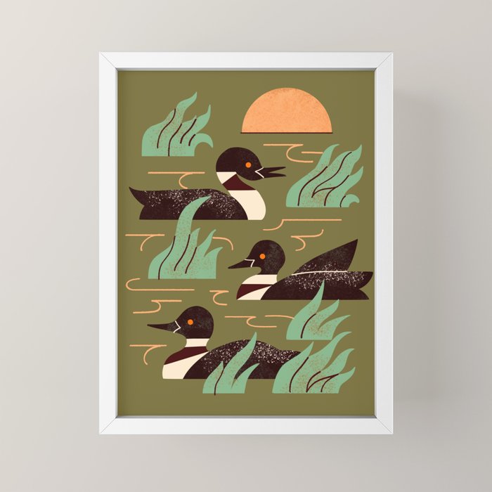 Loons At Dusk Mini Art Print Gallery Image 4
