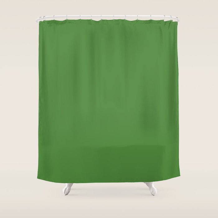 Kelly Green Solid Color Shower Curtain Gallery Image 1
