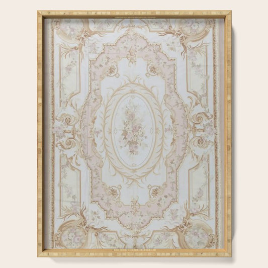 Antique French Aubusson Vintage Rose Floral Serving Tray Gallery Image 1
