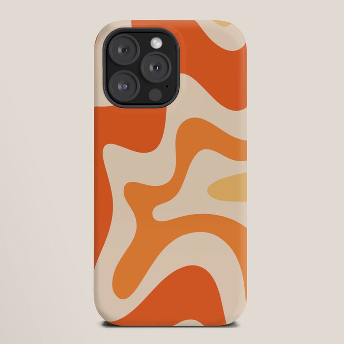 Retro Liquid Swirl Abstract Pattern Square Tangerine Orange Tones iPhone Case Gallery Image 20