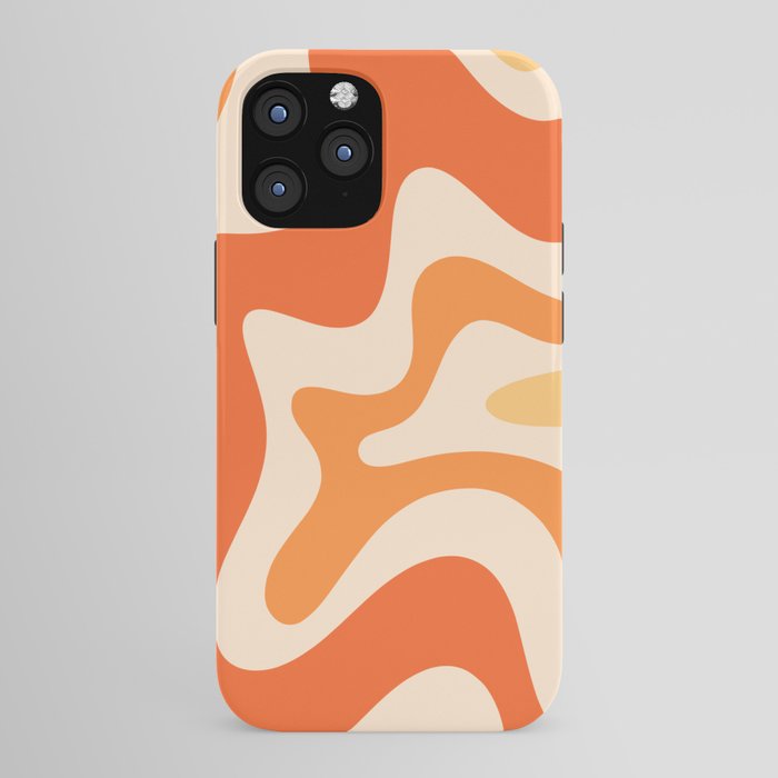 Retro Liquid Swirl Abstract Pattern Square Tangerine Orange Tones iPhone Case Gallery Image 43