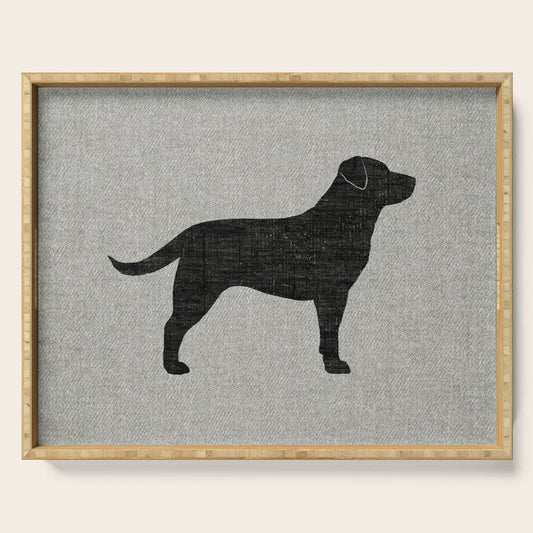 Black Labrador Retriever Dog Silhouette Serving Tray Gallery Image 1