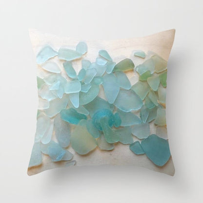 Ocean Hue Sea Glass Throw Pillow Gallery Image 3