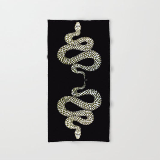 Snake's Charm in Black Bath Towel Gallery Image 2