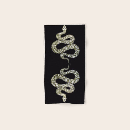 Snake's Charm in Black Bath Towel Gallery Image 1
