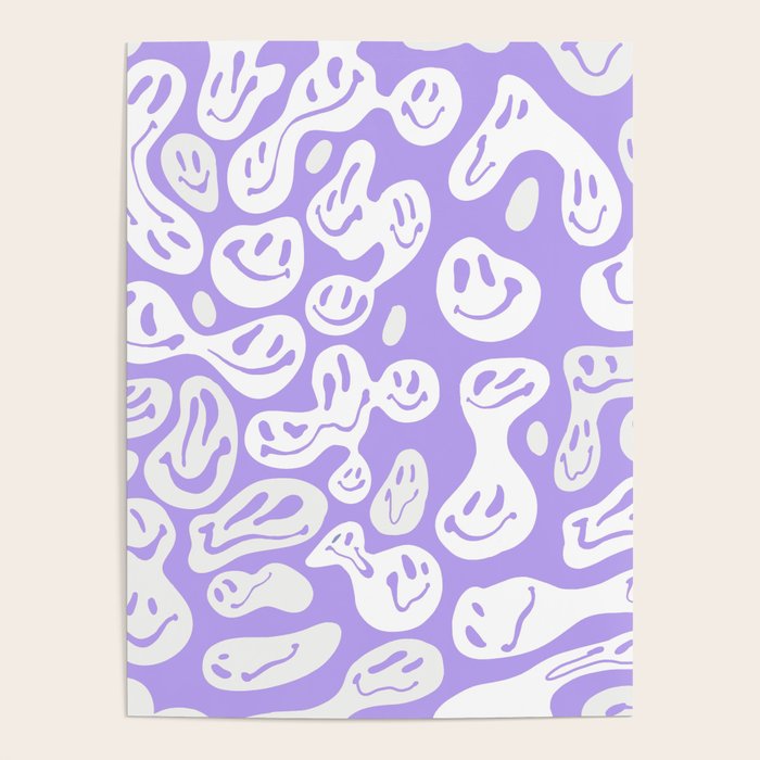 Pastel Purple Dripping Smiley Poster Gallery Image 3