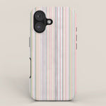 Vintage Pastel Striped Pattern Soft Aesthetic iPhone Case Gallery Image 1