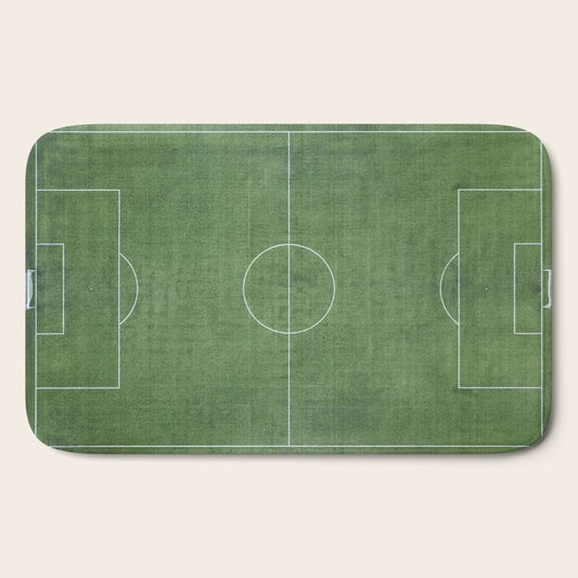 Soccer Field, Football Field, Green Grass Football Field Background Bath Mat Gallery Image 2