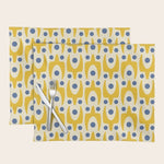 Mid Century Modern Abstract Pattern 641 Googie Yellow and Blue Placemat Gallery Image 1