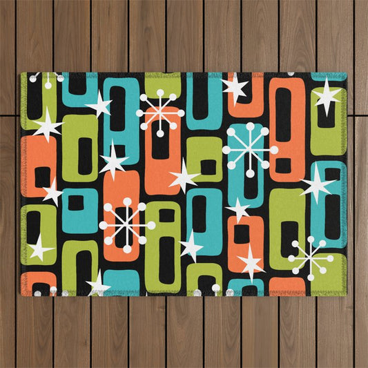 Mid Century Modern Atomic Sparkles 244 Outdoor Rug Gallery Image 1