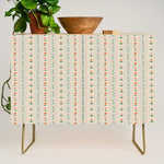 Vintage colorful flower stripe art pattern Credenza Gallery Image 1