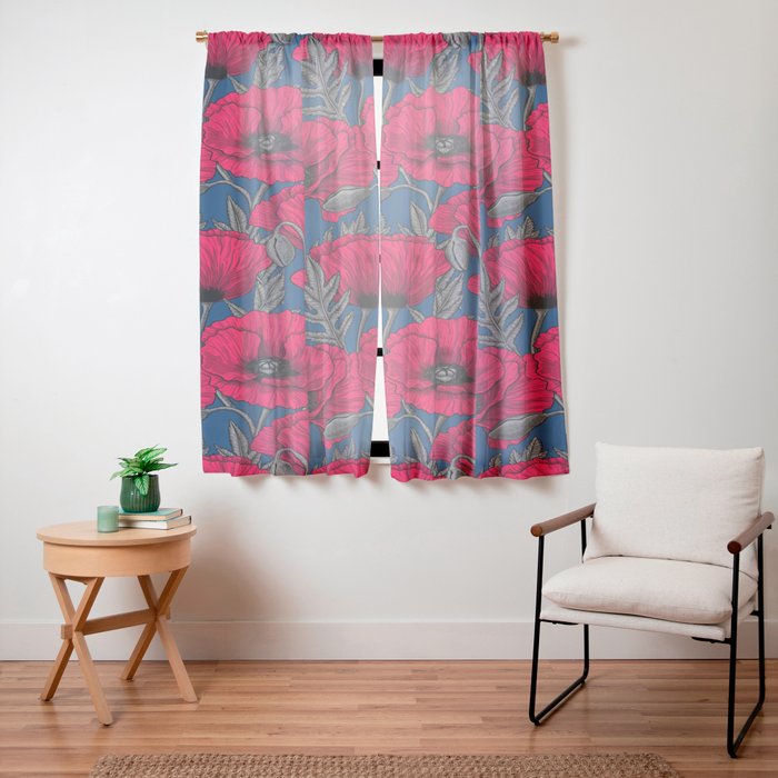 Night poppy garden Window Curtain Gallery Image 11