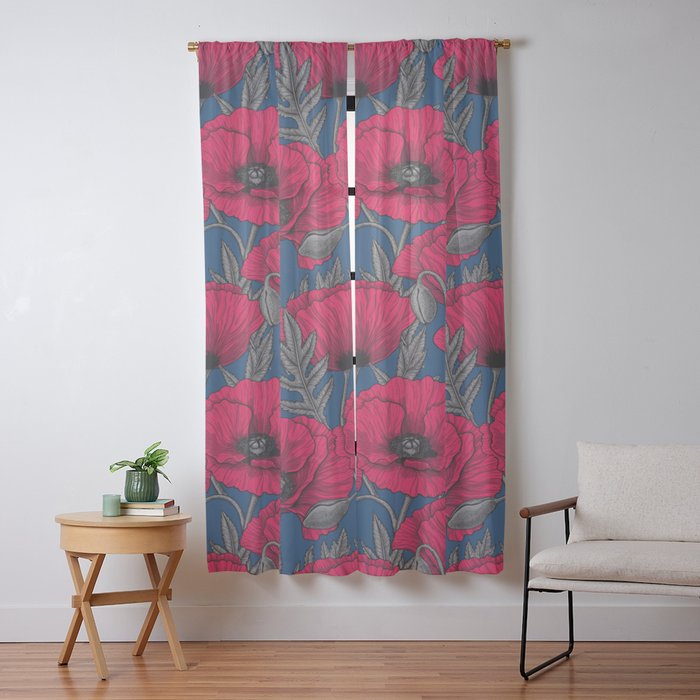 Night poppy garden Window Curtain Gallery Image 9