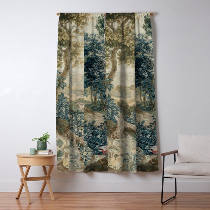 Antique 18th Century Flemish Verdure Tapestry Window Curtain Gallery Image 1
