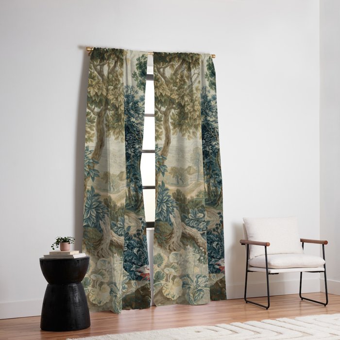 Antique 18th Century Flemish Verdure Tapestry Window Curtain Gallery Image 6