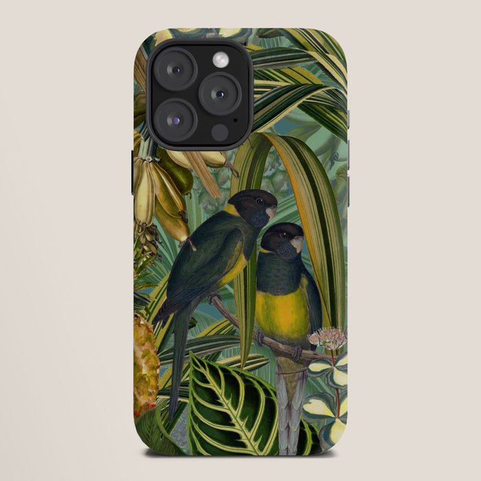 Vintage & Shabby Chic - Green Tropical Bird Flower Garden iPhone Case Gallery Image 12
