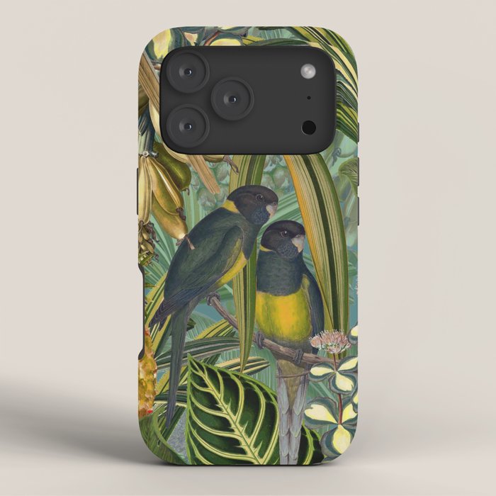 Vintage & Shabby Chic - Green Tropical Bird Flower Garden iPhone Case Gallery Image 3