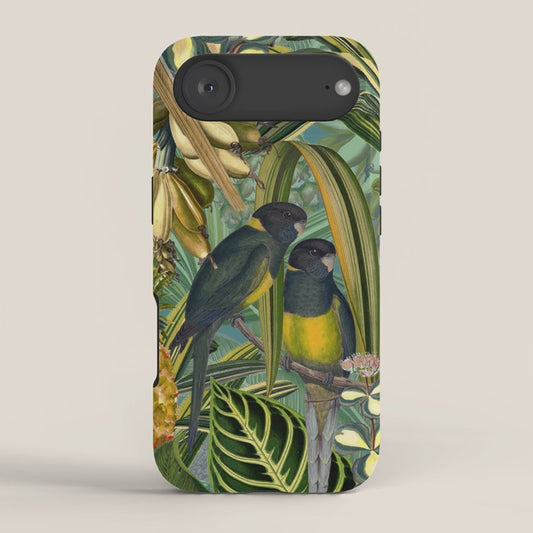 Vintage & Shabby Chic - Green Tropical Bird Flower Garden iPhone Case Gallery Image 2