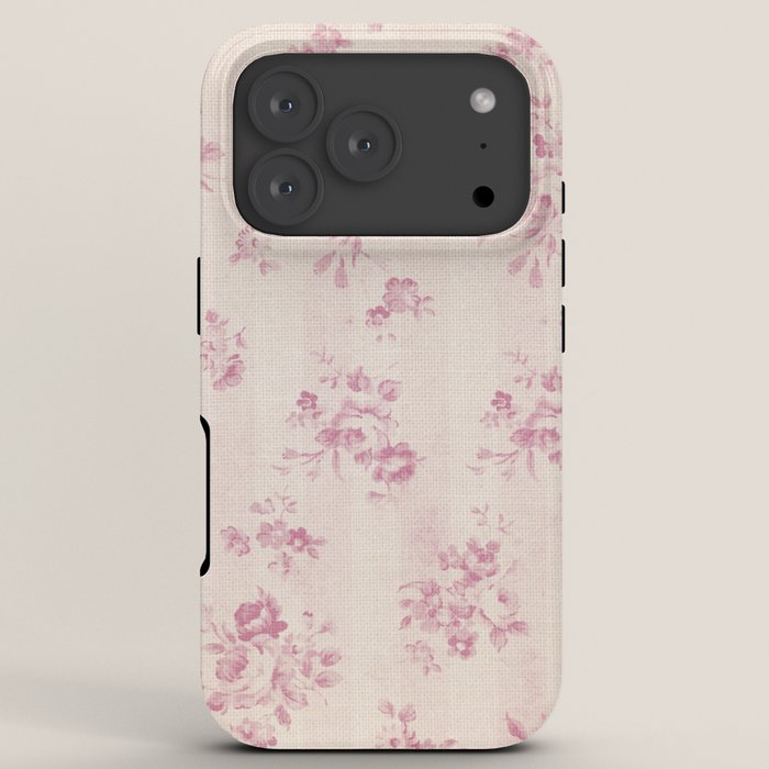 Elegant blush pink white rustic floral vintage stripes iPhone Case Gallery Image 7