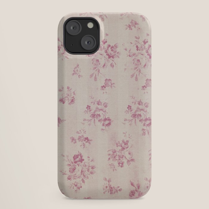 Elegant blush pink white rustic floral vintage stripes iPhone Case Gallery Image 18