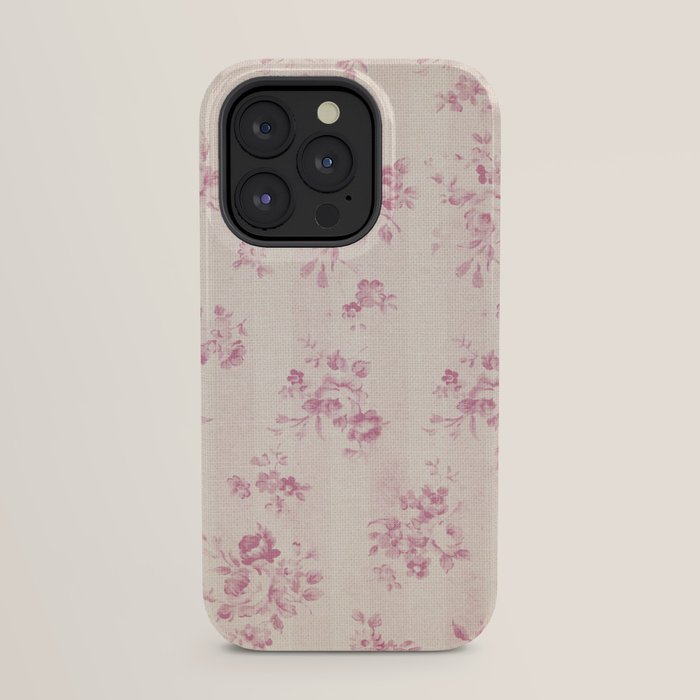 Elegant blush pink white rustic floral vintage stripes iPhone Case Gallery Image 31