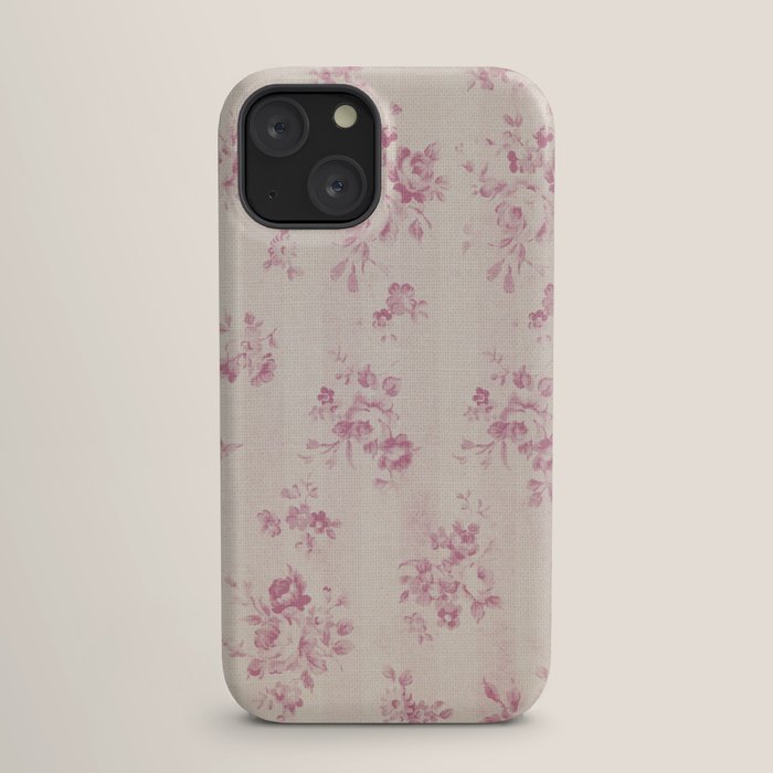 Elegant blush pink white rustic floral vintage stripes iPhone Case Gallery Image 17