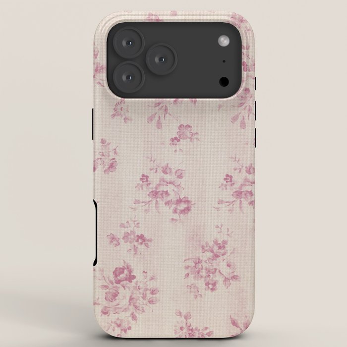 Elegant blush pink white rustic floral vintage stripes iPhone Case Gallery Image 8