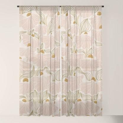 calming essentialsNatural flow meadow blush Window Curtain Gallery Image 18