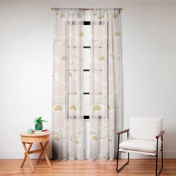 calming essentialsNatural flow meadow blush Window Curtain Gallery Image 24