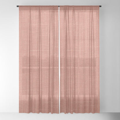 Salmon Linen Texture Window Curtain Gallery Image 22
