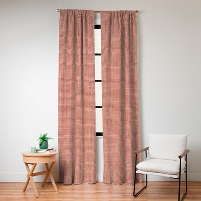 Salmon Linen Texture Window Curtain Gallery Image 4