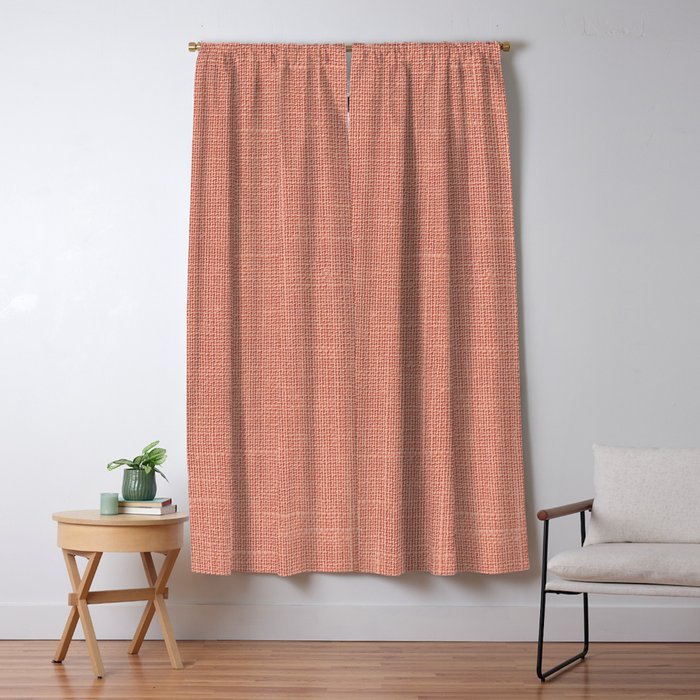 Salmon Linen Texture Window Curtain Gallery Image 5