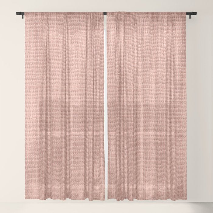 Salmon Linen Texture Window Curtain Gallery Image 21