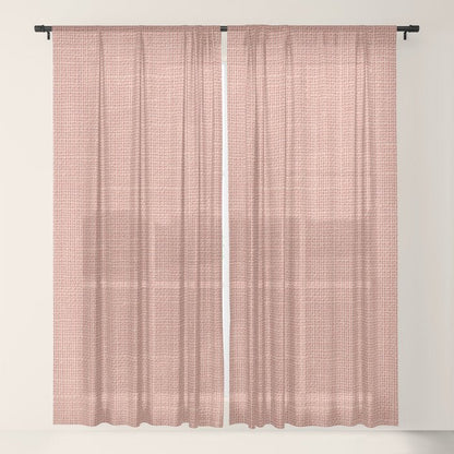 Salmon Linen Texture Window Curtain Gallery Image 21