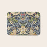 William Morris Vintage Strawberry Thief Blue Indigo Mineral Bath Mat Gallery Image 1