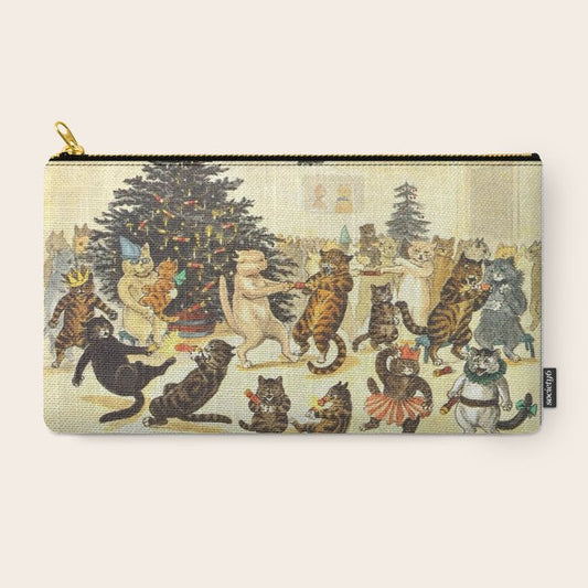 'Christmas Party Cats' by Louis Wain Vintage Cat Art Carry All Pouch Gallery Image 2