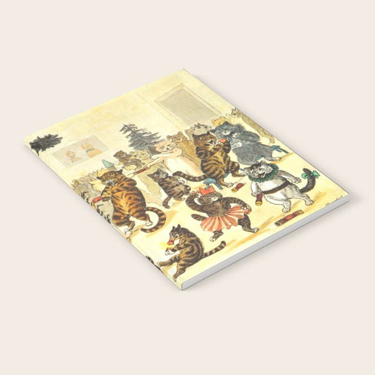 'Christmas Party Cats' by Louis Wain Vintage Cat Art Notebook Gallery Image 1