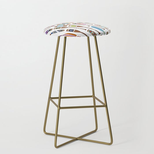 Paddles Oars Lake Life Colorful Oar lake house art Stool Gallery Image 2