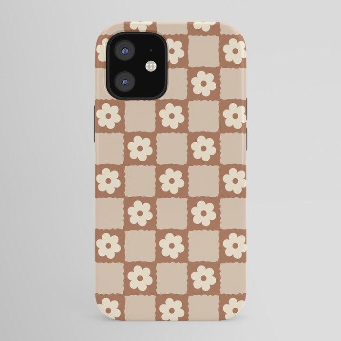 Retro Flower Checker in Brown iPhone Case Gallery Image 41