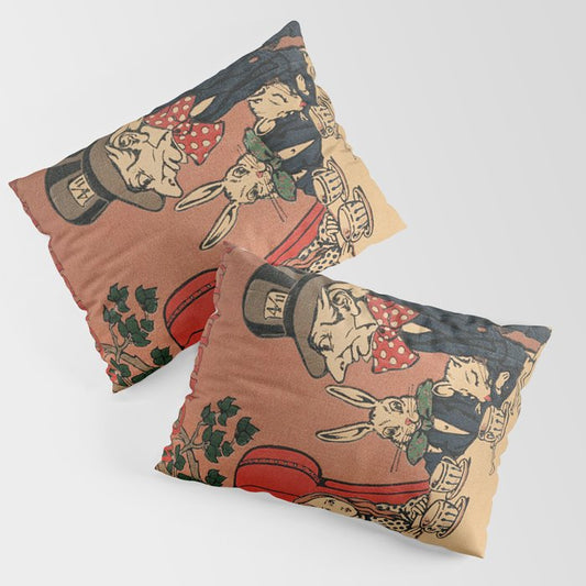 Vintage Alice's Adventures in Wonderland Book Cover Pillow Sham Gallery Image 1