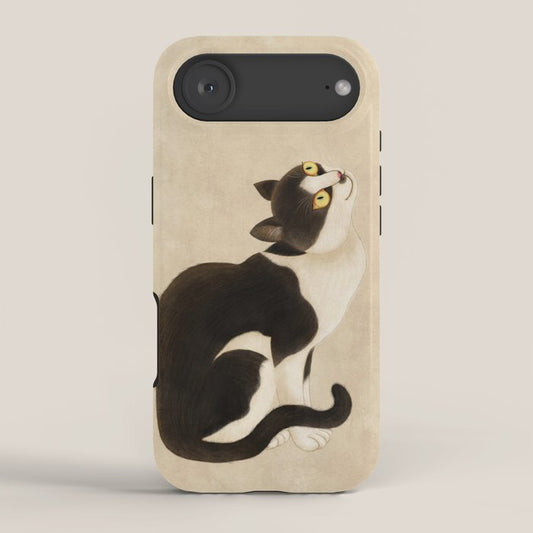 Minhwa: cat & butterfly (Korean traditional/folk art) iPhone Case Gallery Image 2