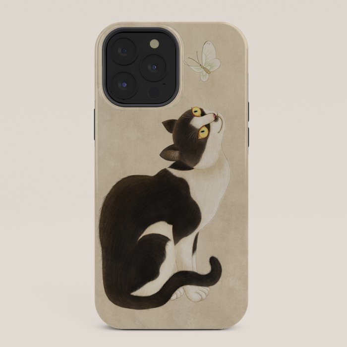 Minhwa: cat & butterfly (Korean traditional/folk art) iPhone Case Gallery Image 36