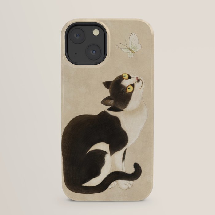 Minhwa: cat & butterfly (Korean traditional/folk art) iPhone Case Gallery Image 21