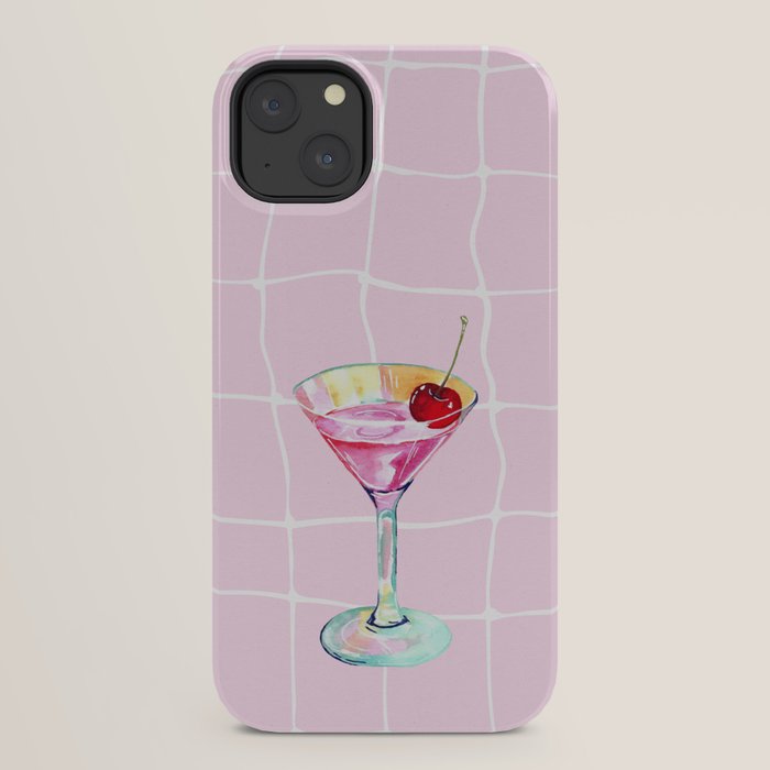 Pink Aesthetic Martini Glass with Cherry iPhone Case Gallery Image 22