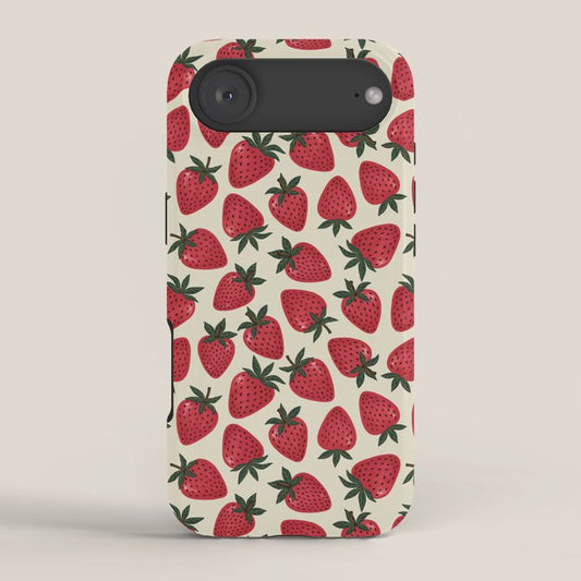 Hand Drawn Vintage Strawberry Pattern iPhone Case Gallery Image 2