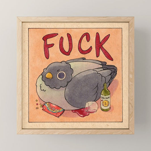 'Fuck' Pigeon 05 Mini Art Print Gallery Image 1