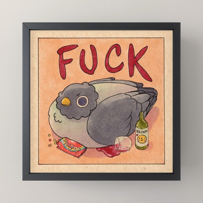 'Fuck' Pigeon 05 Mini Art Print Gallery Image 3