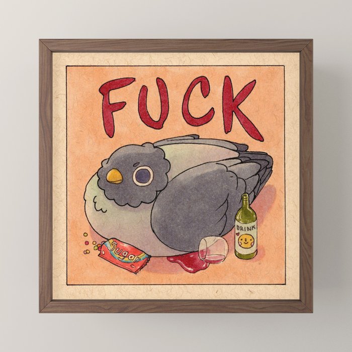 'Fuck' Pigeon 05 Mini Art Print Gallery Image 2