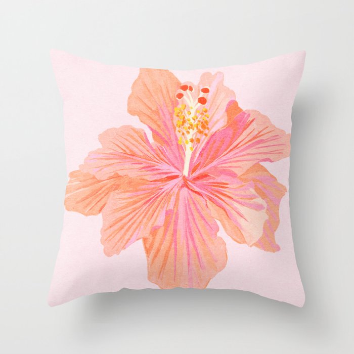 Hibiscus Flower Throw Pillow Gallery Image 3